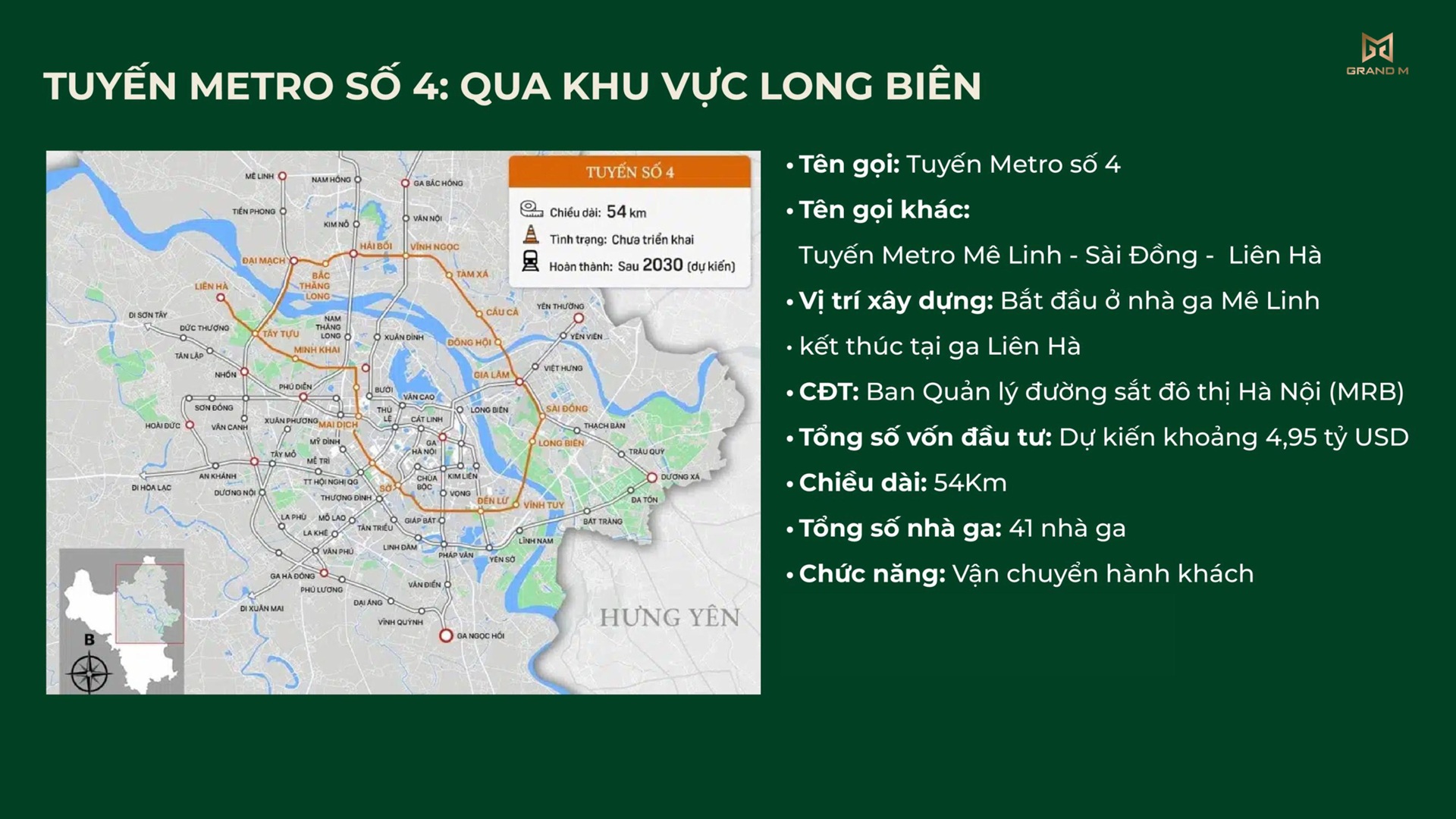 Vị trí Northern Emerald hưởng lợi từ truyến metro số 4