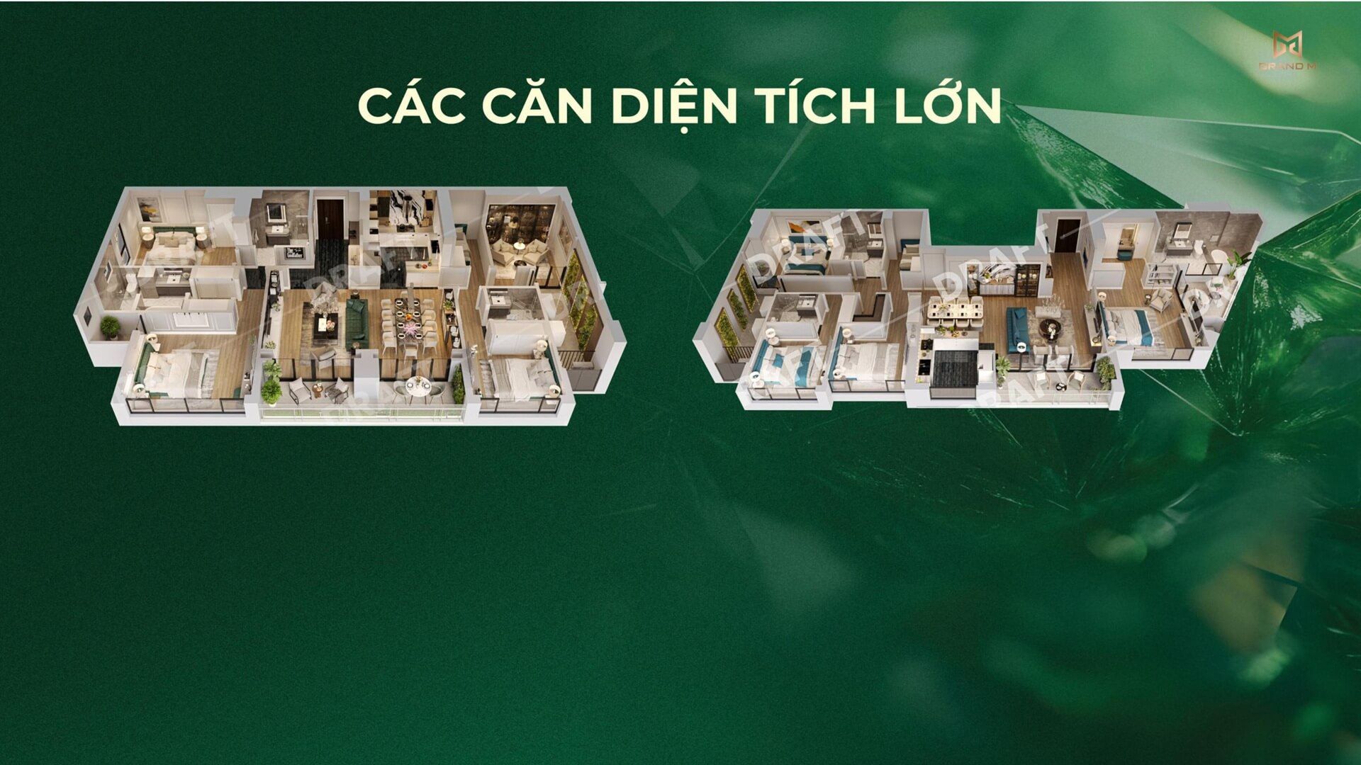 thiết kế căn hộ diện tích lớn dự án northern emerald long biên