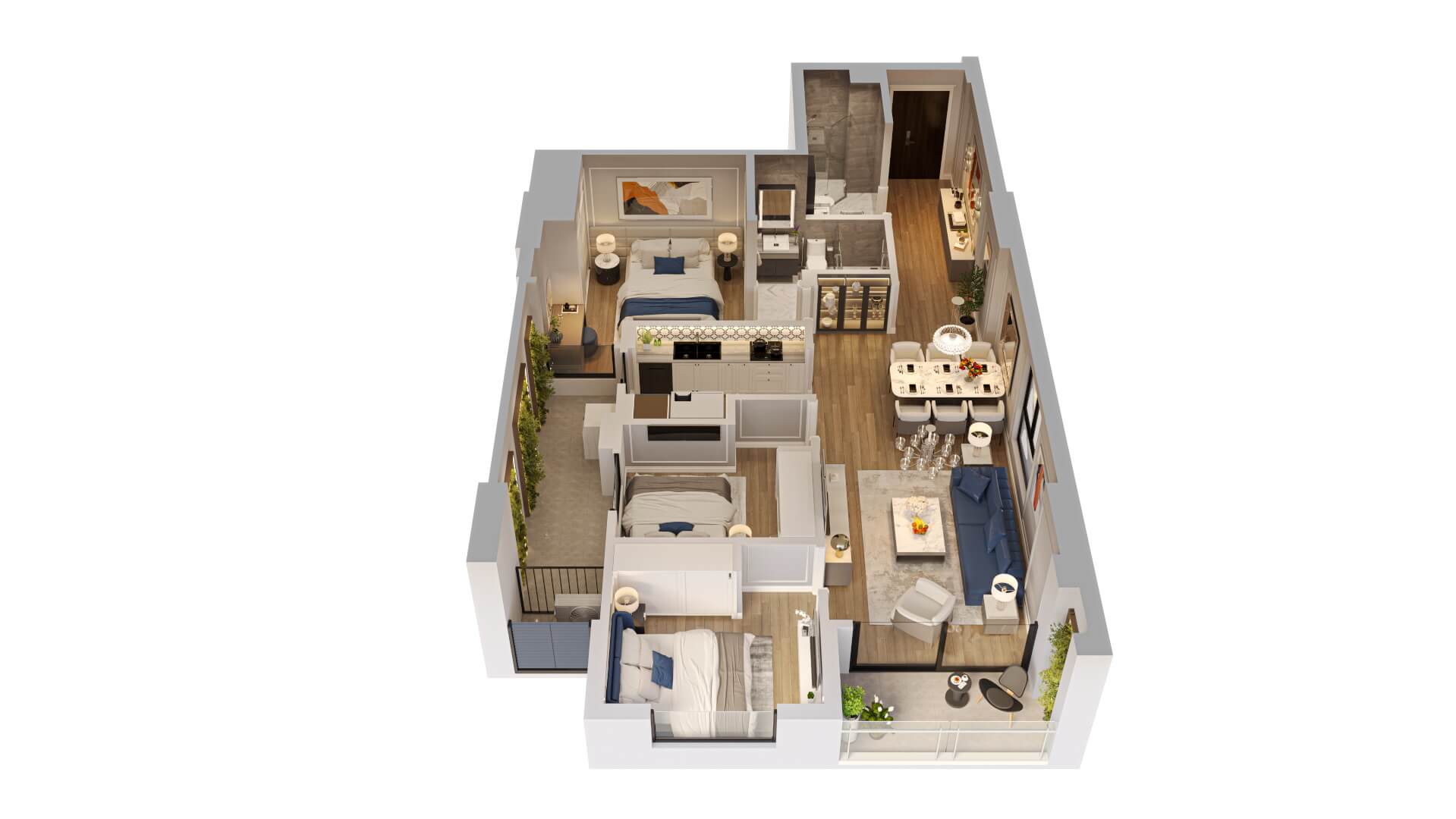 thiết kế căn hộ northern emerald long biên