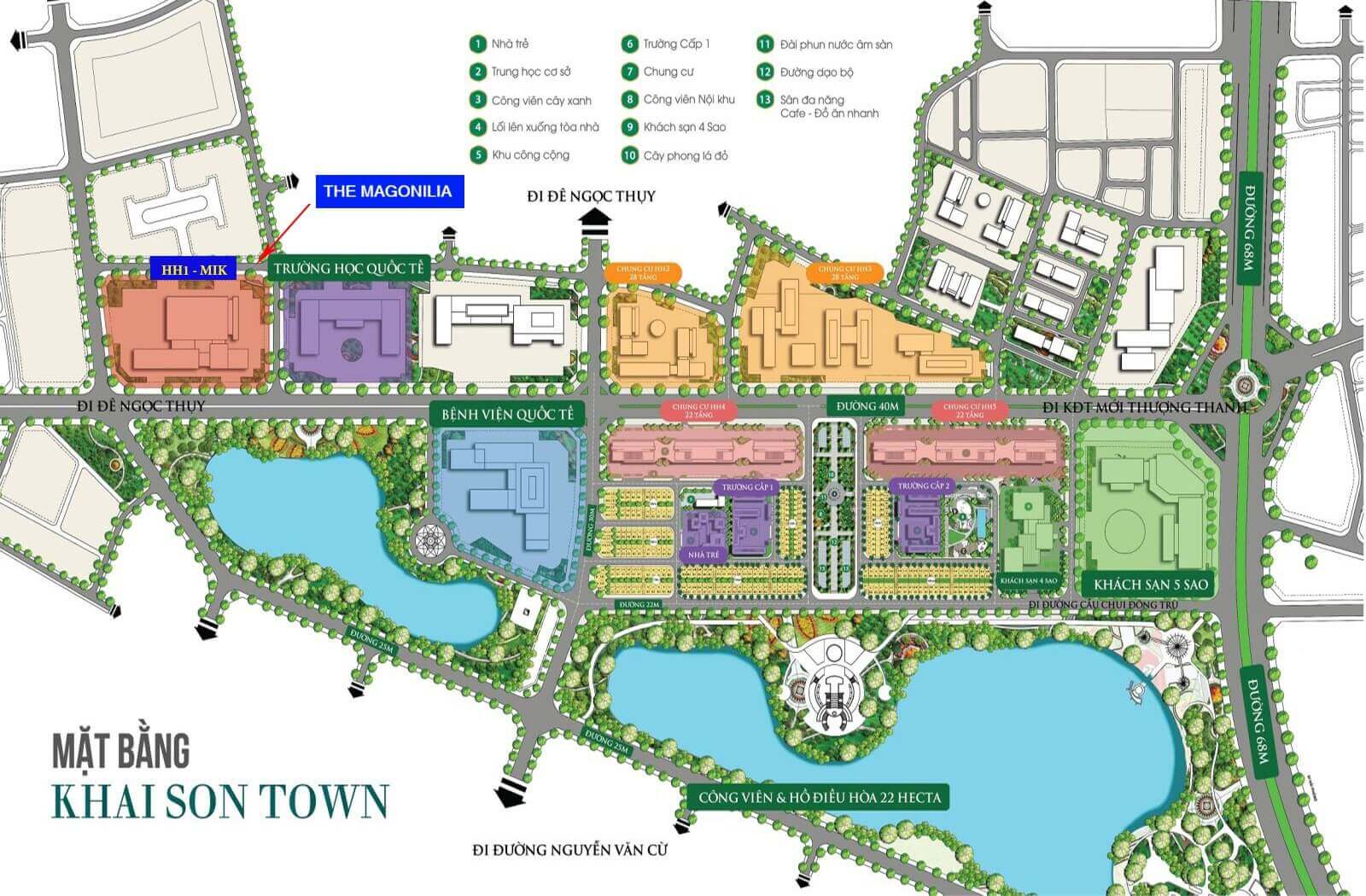 vị trí dự án The Magnolia Nguyễn Gia Bồng long biên