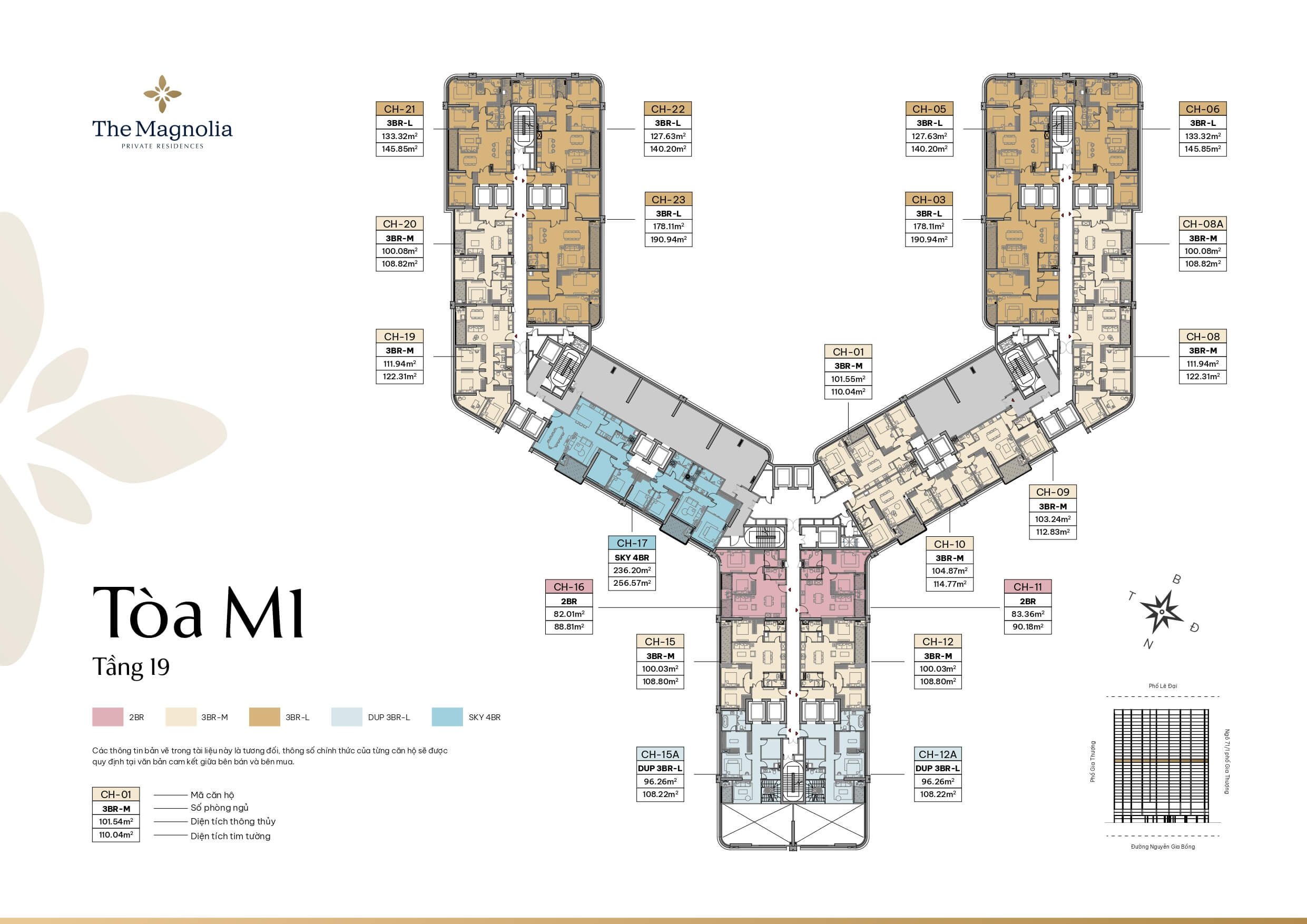 mặt bằng dự án the magnolia private residences long biên