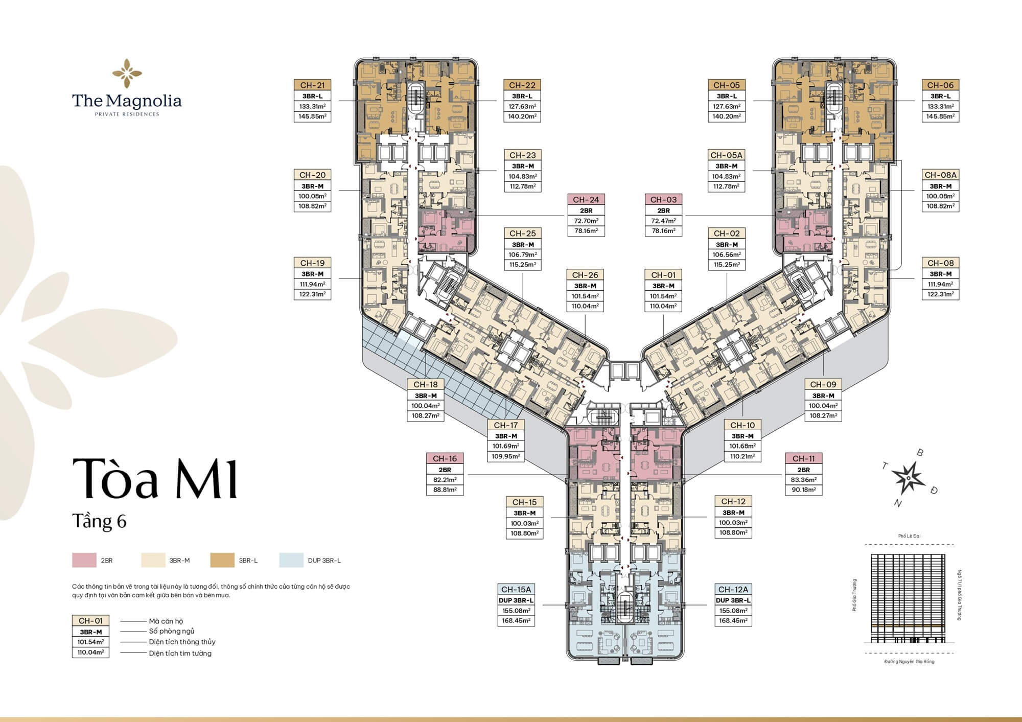 mặt bằng dự án the magnolia private residences long biên