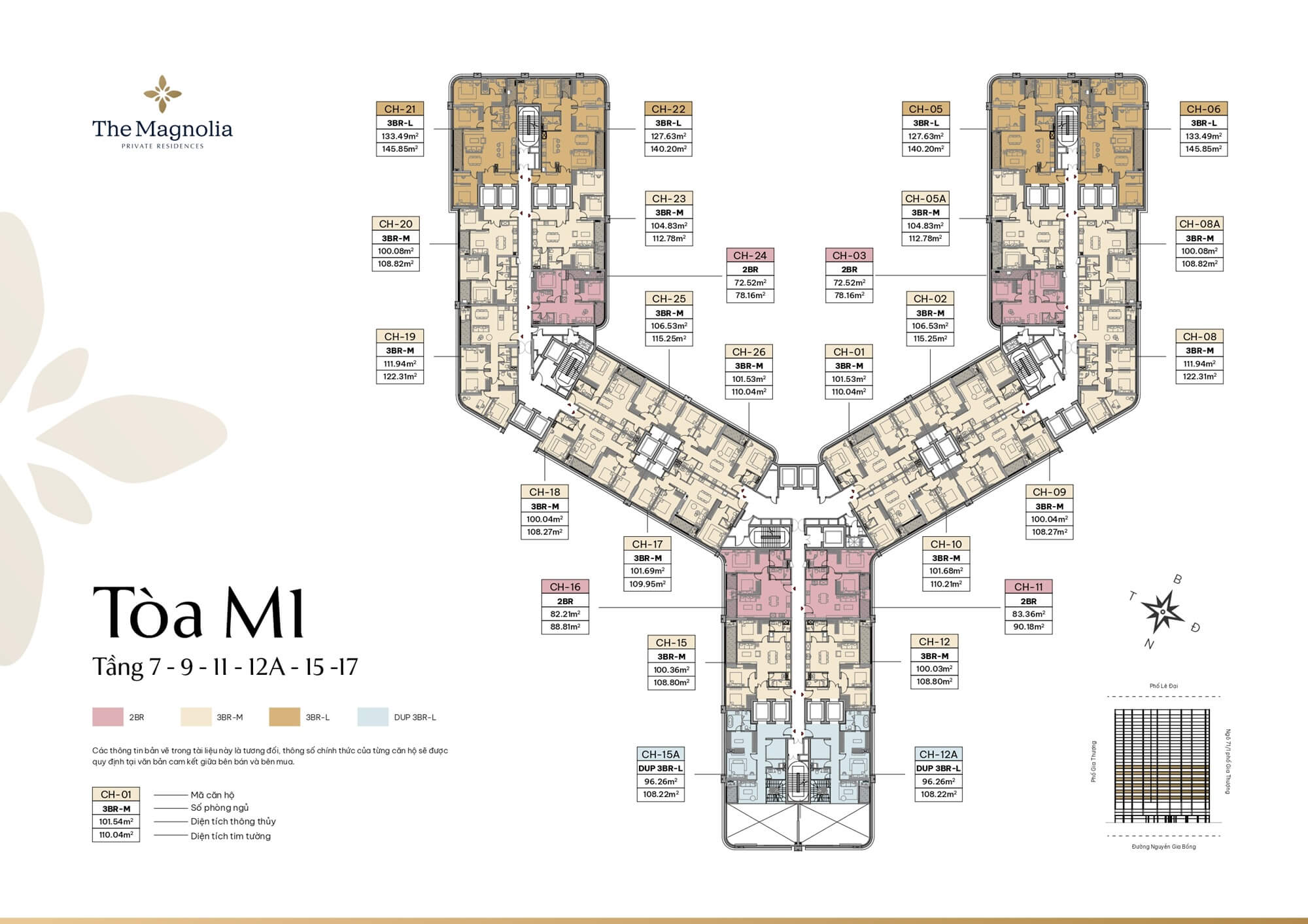 mặt bằng dự án the magnolia private residences long biên