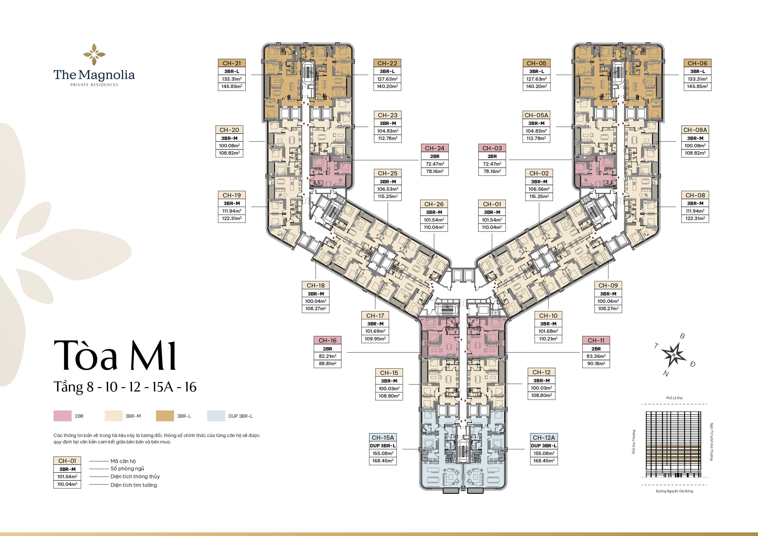 mặt bằng dự án the magnolia private residences long biên